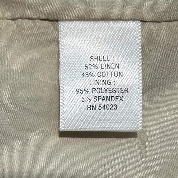 BANANA REPUBLIC Beige Linen/Cotton Short Pencil Skirt sz 4 Lined Back Slit - Picture 9 of 9